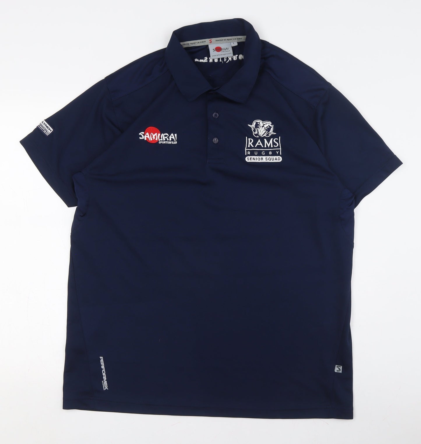 Samurai Sportswear Men's Blue Rugby Polo Shirt, Size M