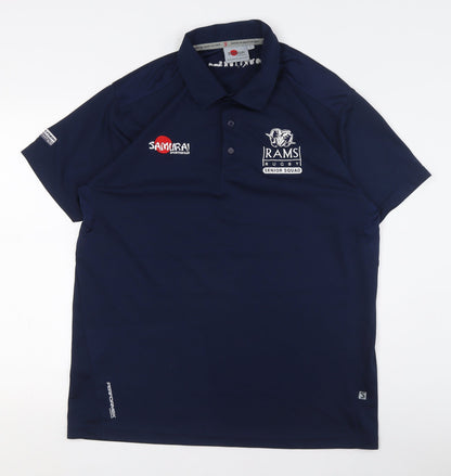 Samurai Sportswear Men's Blue Rugby Polo Shirt, Size M