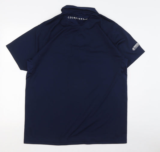 Samurai Sportswear Men's Blue Rugby Polo Shirt, Size M