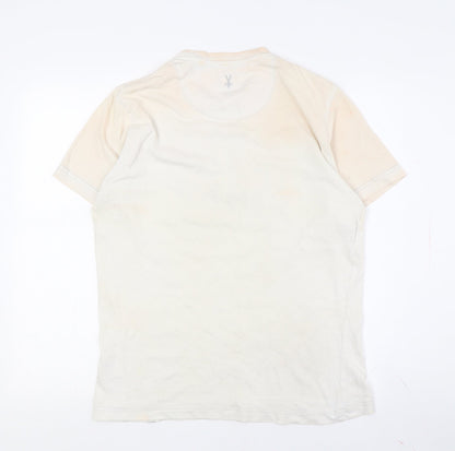 Nippon Women's Beige T-Shirt Medium Crew Neck Casual