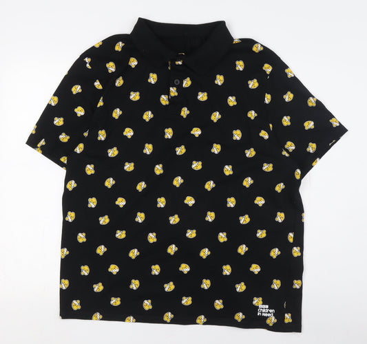 George Black Men XL BBC Cartoon Polo Shirt