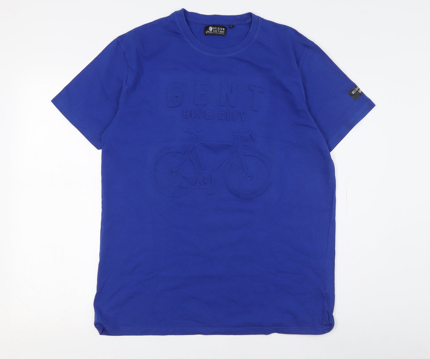 Belgium Factory Men's Blue Short Sleeve T-Shirt