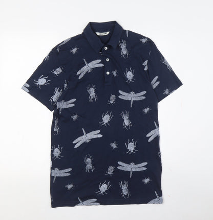 Only & Sons Men's Blue Animal Polo Shirt Size S