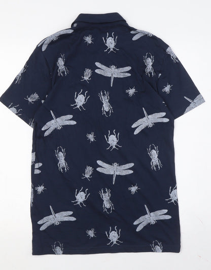 Only & Sons Men's Blue Animal Polo Shirt Size S