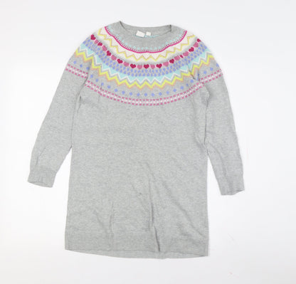 GAP Kids Grey Fair Isle Knit Dress for Girls L