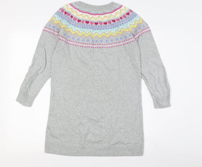 GAP Kids Grey Fair Isle Knit Dress for Girls L