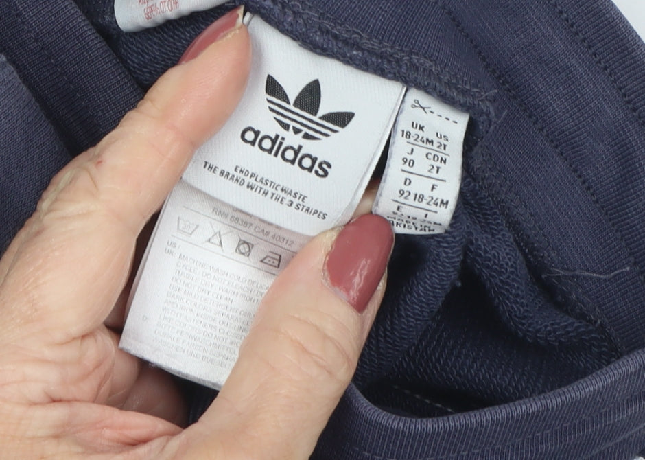 Adidas Unisex Kids Blue Jogger Trousers, 2 Years
