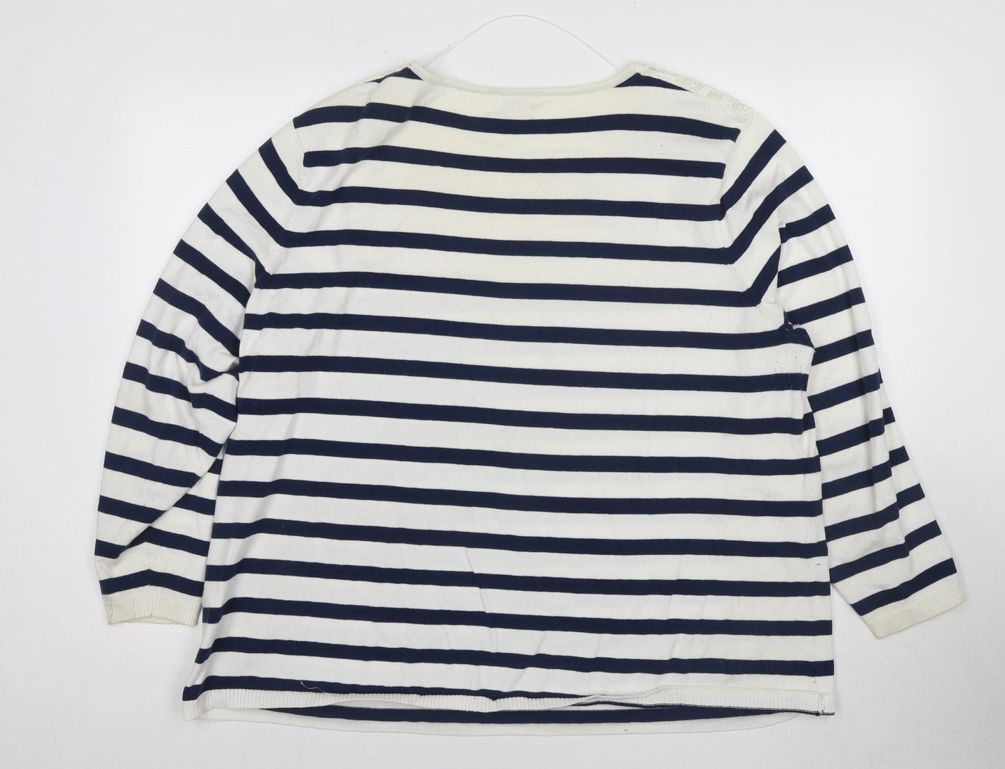 Damart Women's Striped Pullover Crew Neck Jumper - 2XL