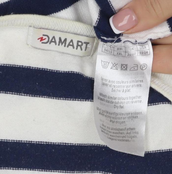 Damart Women's Striped Pullover Crew Neck Jumper - 2XL
