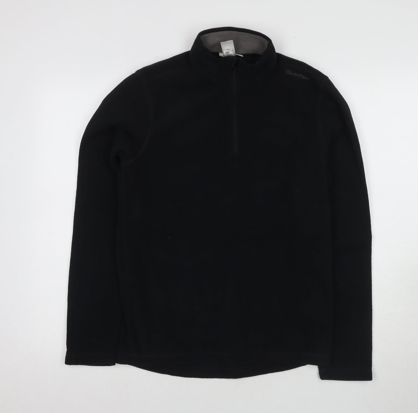 Quechua Black Unisex Fleece Sweatshirt Size 8 Pullover