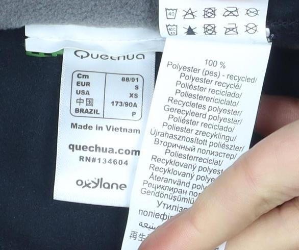 Quechua Black Unisex Fleece Sweatshirt Size 8 Pullover