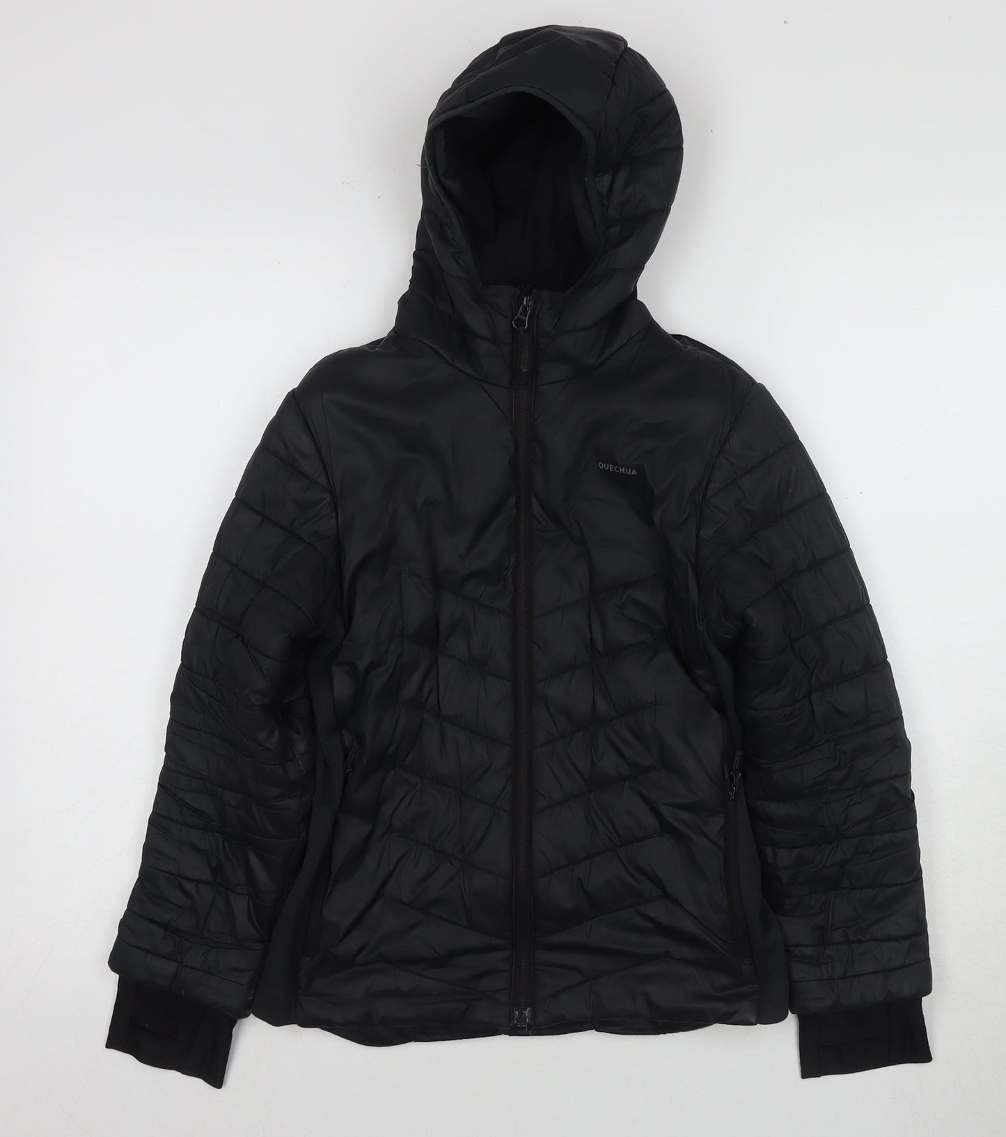 Quechua Girls Black Puffer Jacket 10-11 Years Winter