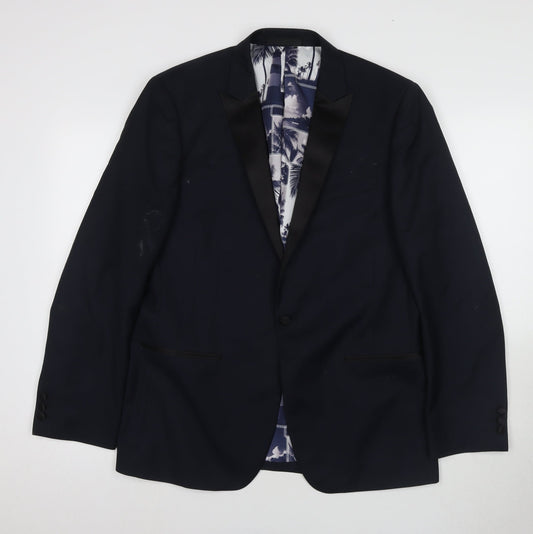 Mens UK Size 42 Greenwoods Regular Black Suit Tuxedo