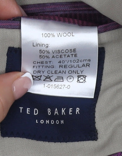 Mens UK Size 40 Ted Baker Regular Beige Suit Jacket