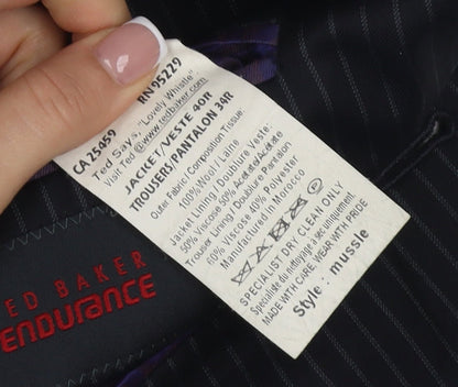 Mens UK Size 40 Ted Baker Regular Black Suit Jacket