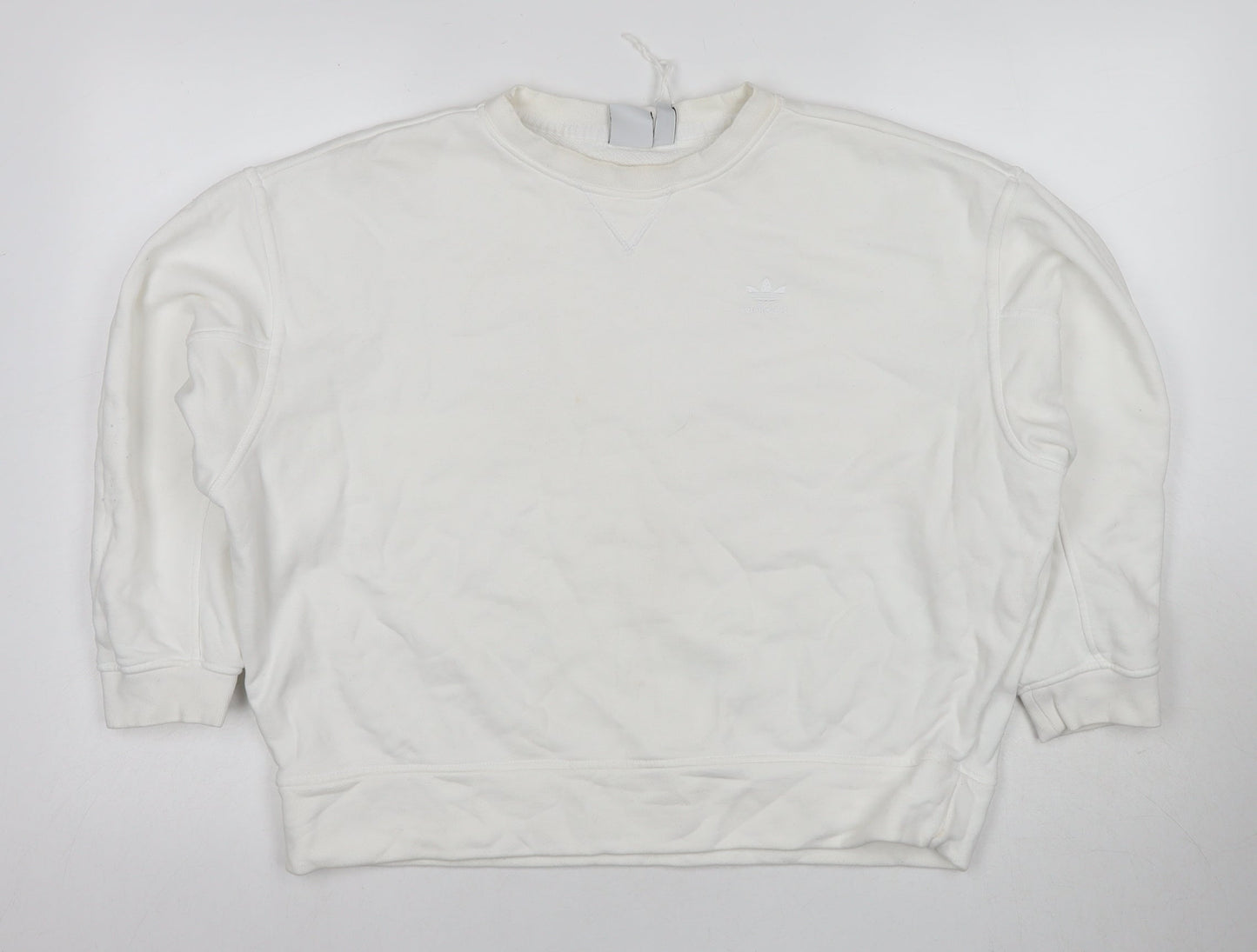 Adidas Women’s White Crew Neck Pullover Sweatshirt Size 10