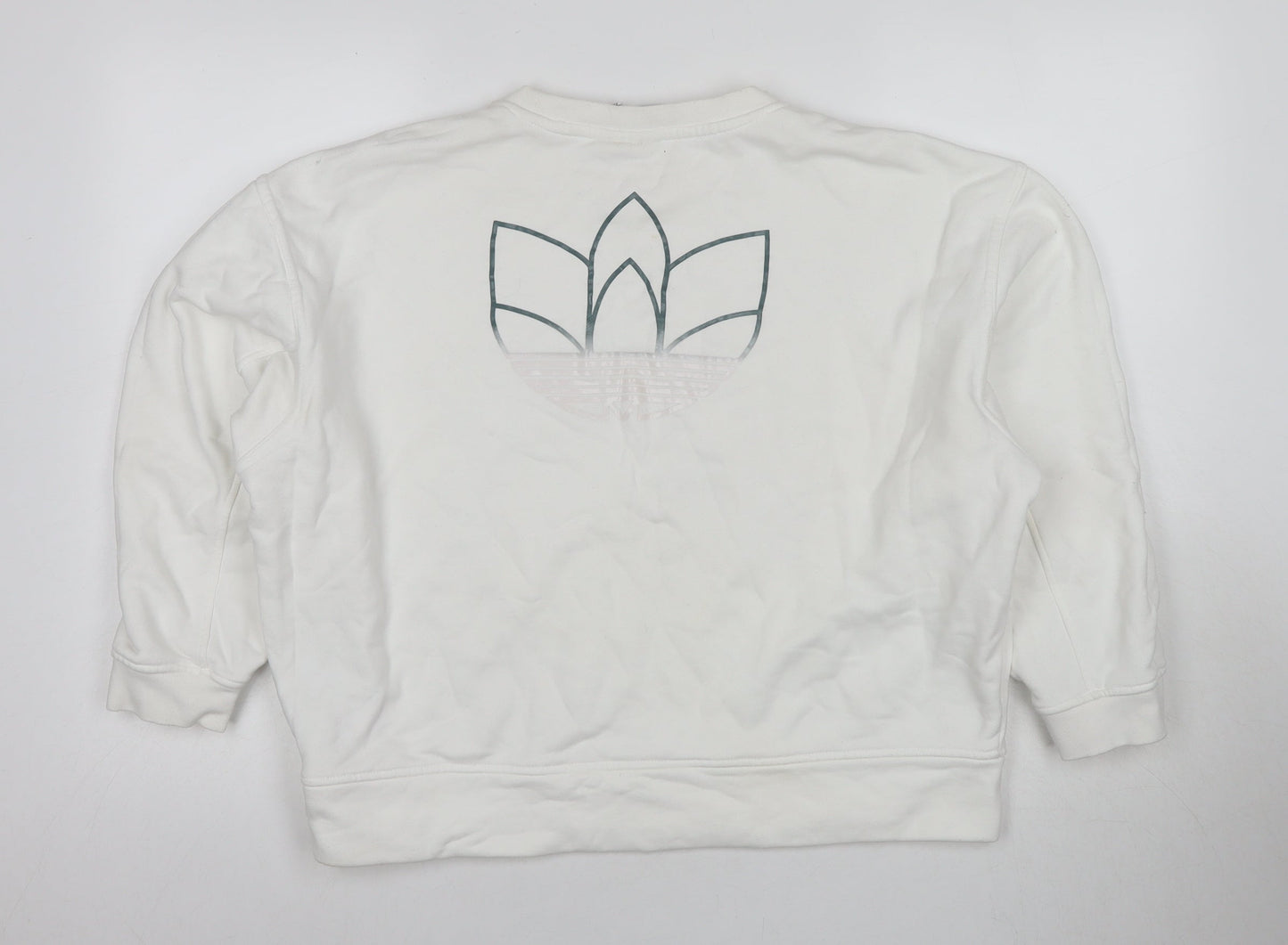 Adidas Women’s White Crew Neck Pullover Sweatshirt Size 10