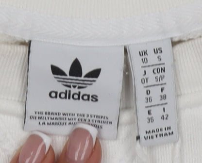 Adidas Women’s White Crew Neck Pullover Sweatshirt Size 10