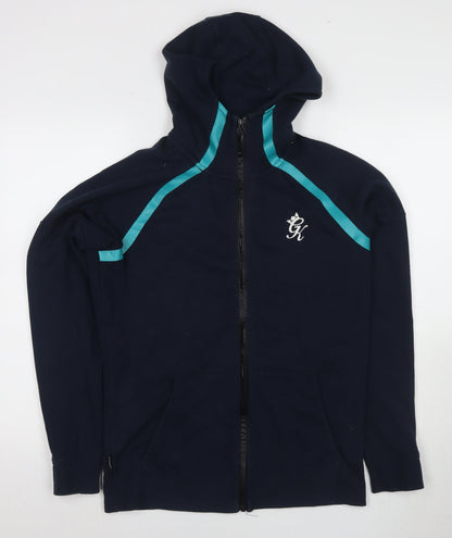 Mens UK Size S Gym King Blue Full Zip Hoodie