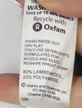 Marks and Spencer Men's Grey Striped V-Neck Jumper XL