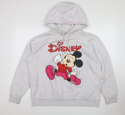 Mens UK Size L Disney Grey Pullover Hoodie