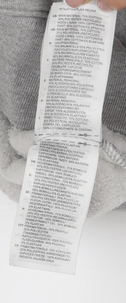 Adidas Women's Grey Full Zip Hoodie with Logo, Size 8