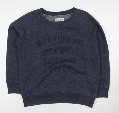 Womens UK Size 14 Jack Wills Grey Pullover Sweatshirt
