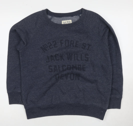 Womens UK Size 14 Jack Wills Grey Pullover Sweatshirt