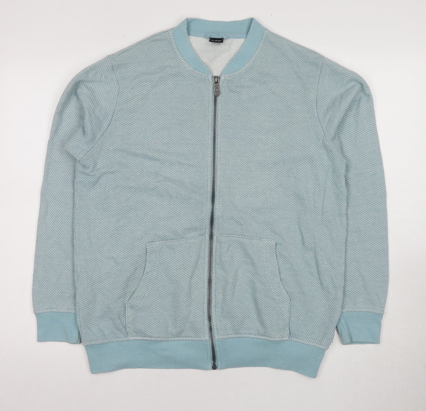 Mens UK Size M Cotton Traders Blue Full Zip Sweatshirt