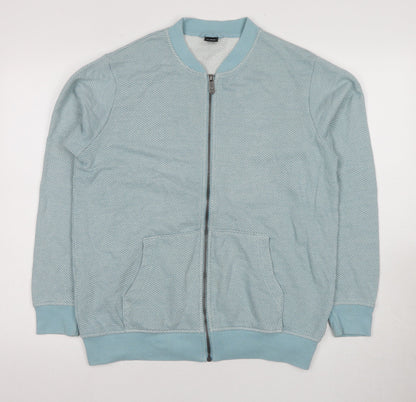 Mens UK Size M Cotton Traders Blue Full Zip Sweatshirt