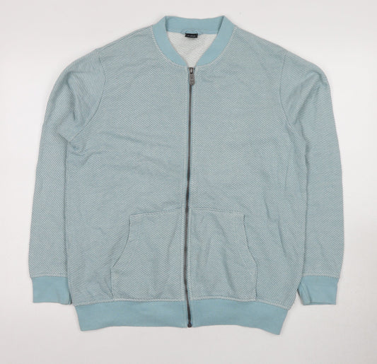 Mens UK Size M Cotton Traders Blue Full Zip Sweatshirt