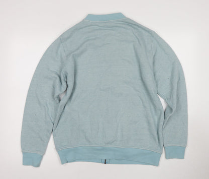 Mens UK Size M Cotton Traders Blue Full Zip Sweatshirt