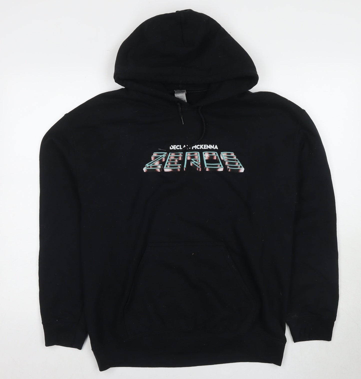 Mens UK Size M Gildan Black Pullover Hoodie