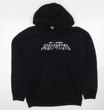 Mens UK Size M Gildan Black Pullover Hoodie