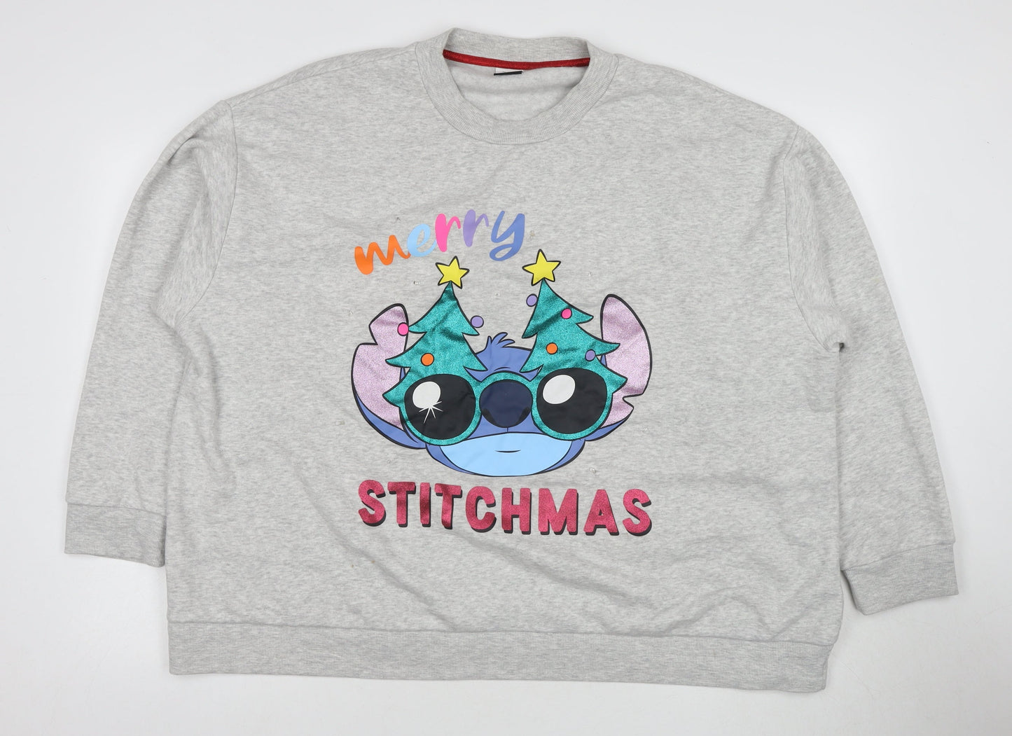 Womens UK Size 2XL Disney Grey Pullover Sweatshirt