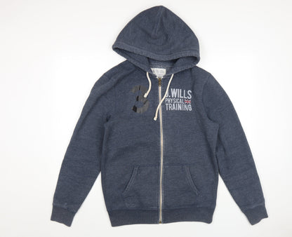 Mens UK Size S Jack Wills Blue Full Zip Hoodie