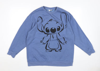 Unisex Adults UK Size XS Disney Blue Pullover Sweatshirt