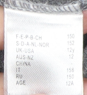 La Redoute Girls Grey Long Sleeve T-Shirt, Size 12 Years