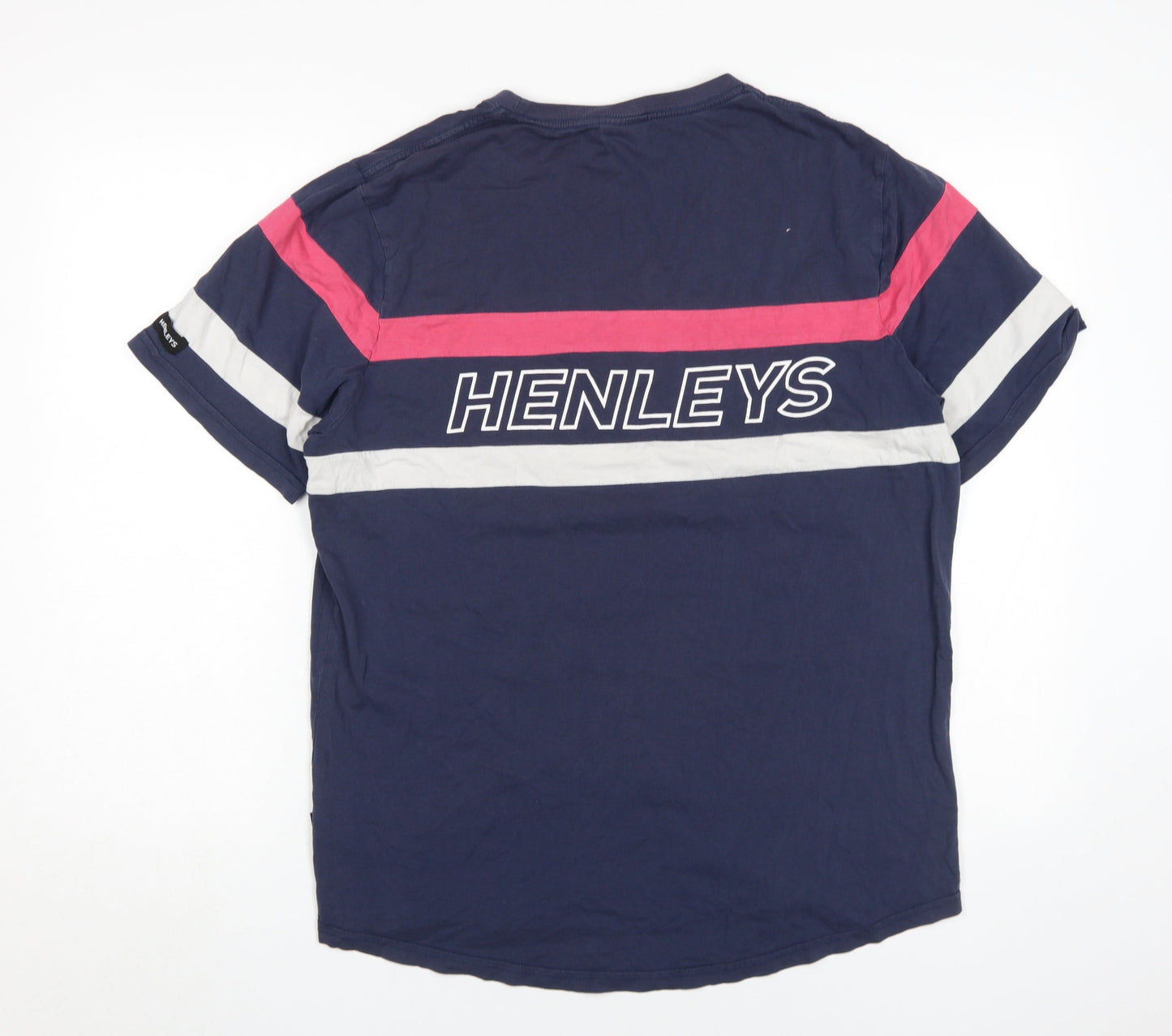 Mens UK Size L Henleys Blue  T-Shirt