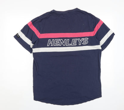 Mens UK Size L Henleys Blue  T-Shirt