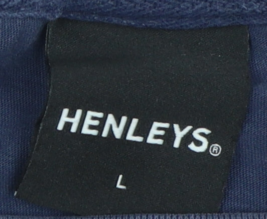 Mens UK Size L Henleys Blue  T-Shirt