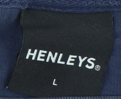 Mens UK Size L Henleys Blue  T-Shirt