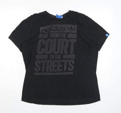 Adidas Men's Black T-Shirt, Size L, Casual Sportswear