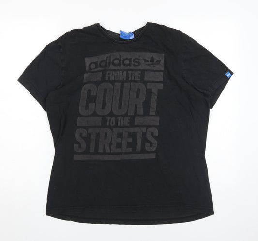 Adidas Men's Black T-Shirt, Size L, Casual Sportswear