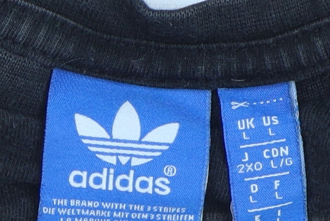 Adidas Men's Black T-Shirt, Size L, Casual Sportswear