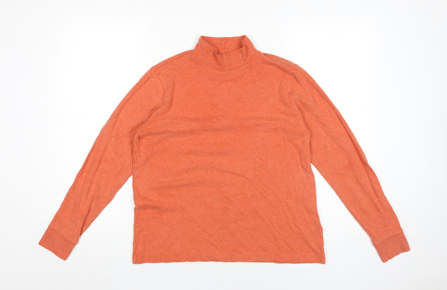 Womens UK Size L Lands' End Orange Basic T-Shirt