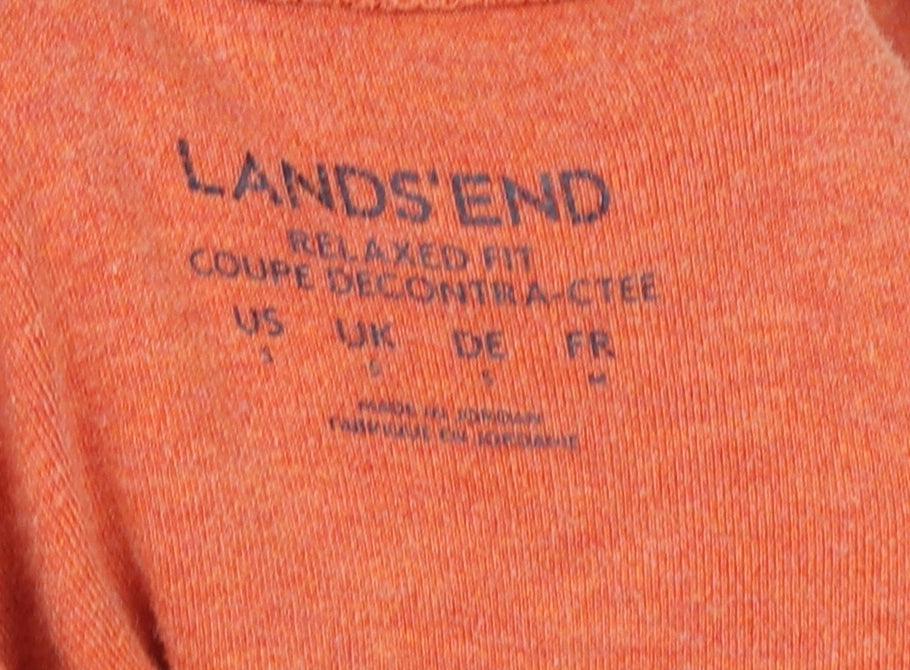 Womens UK Size L Lands' End Orange Basic T-Shirt