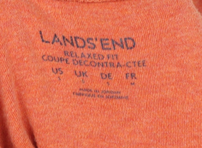 Womens UK Size L Lands' End Orange Basic T-Shirt