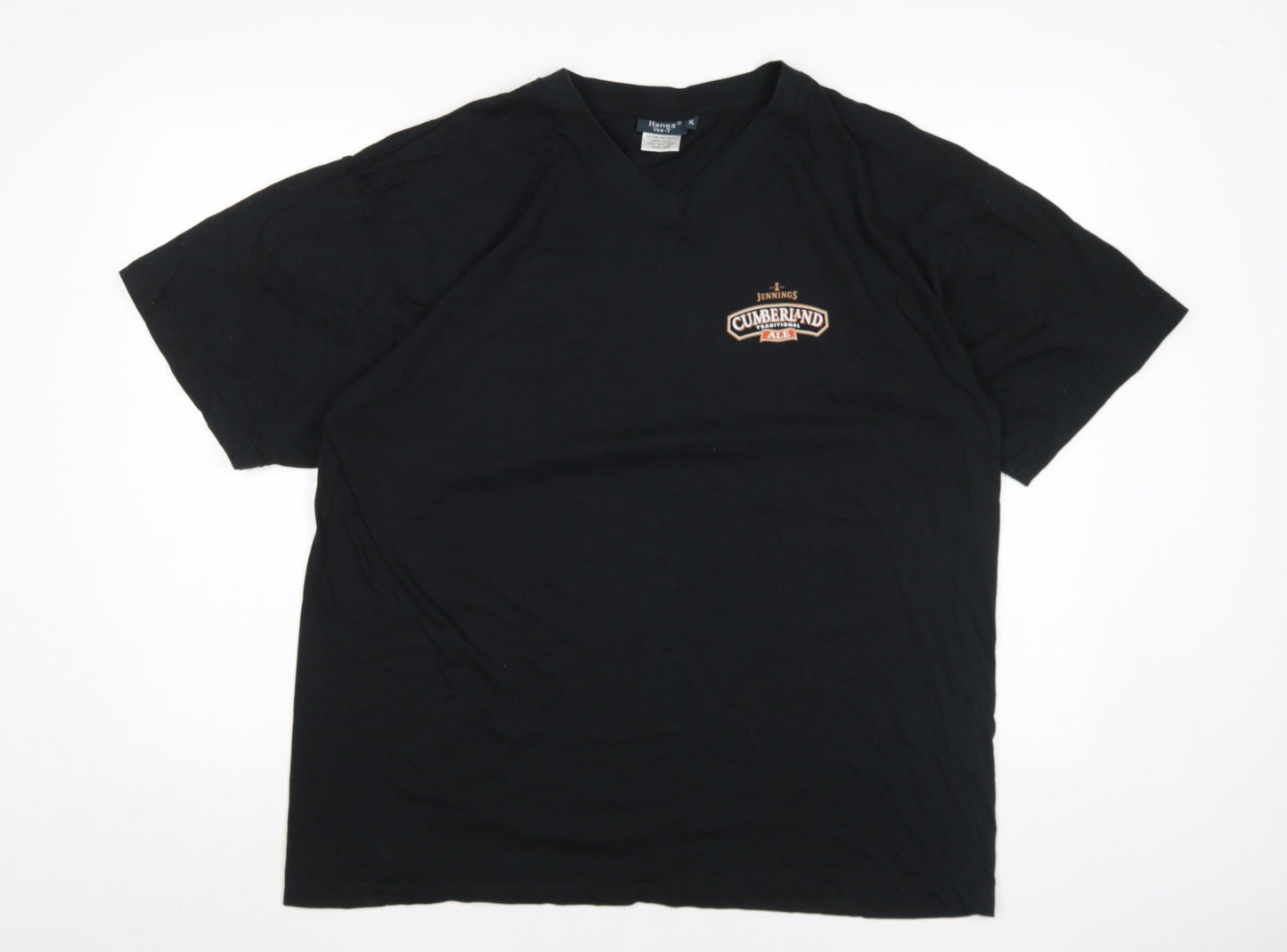 Mens UK Size XL Hanes Black  T-Shirt