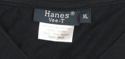 Mens UK Size XL Hanes Black  T-Shirt